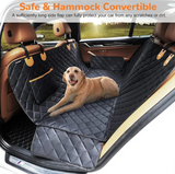 Dog Car Seat Cover — Waterproof Back Seat Protector with Pockets