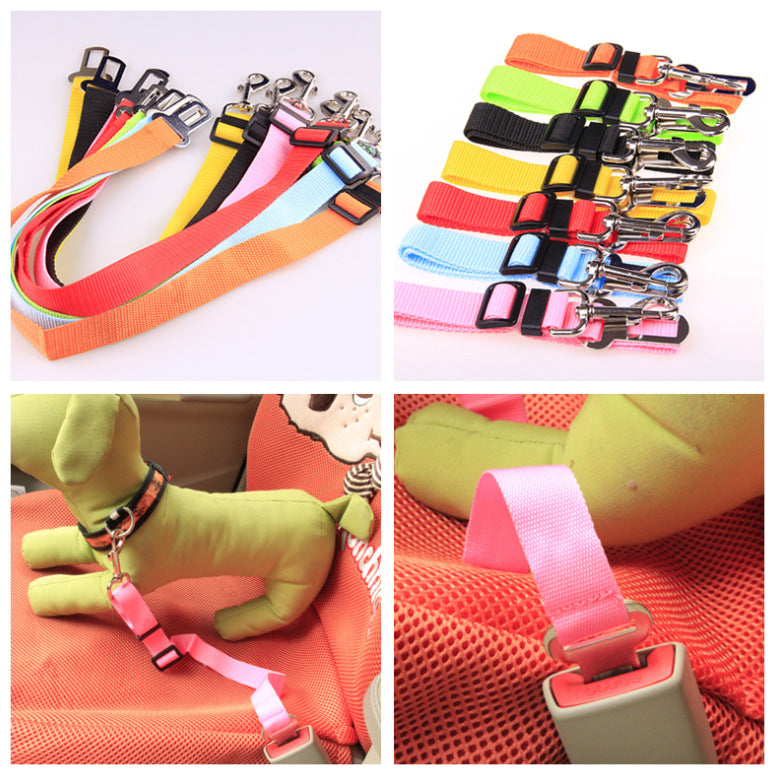 Dog Car Seat Belt - Adjustable Pet Safety Restraint Harness Clip