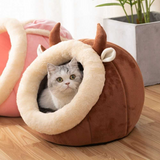Cozy Cat Nest - Soft Plush Cave Bed for Indoor Cats