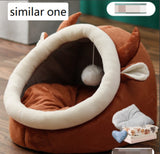 Cozy Cat Nest - Soft Plush Cave Bed for Indoor Cats