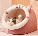 Cozy Cat Nest - Soft Plush Cave Bed for Indoor Cats