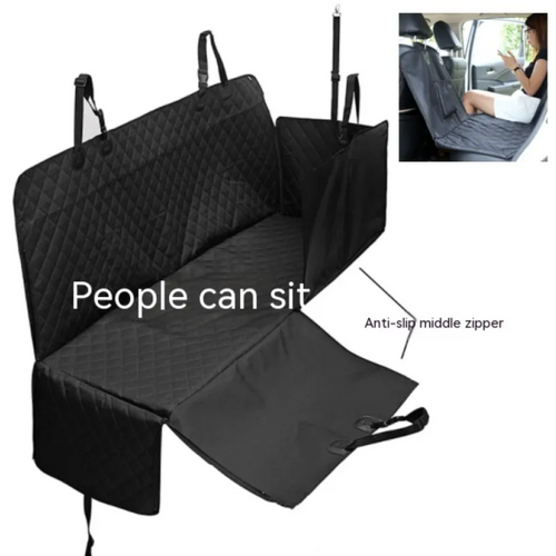 Dog Car Seat Cover — Waterproof Back Seat Protector with Pockets