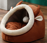 Cozy Cat Nest - Soft Plush Cave Bed for Indoor Cats