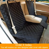 Dog Car Seat Cover — Waterproof Back Seat Protector with Pockets