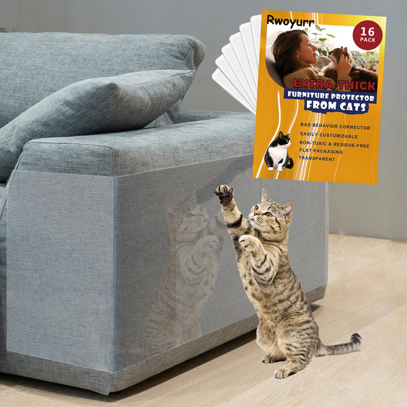 Cat Anti-Scratch Furniture Protector - Clear Adhesive Guard Strips