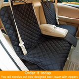Dog Car Seat Cover — Waterproof Back Seat Protector with Pockets