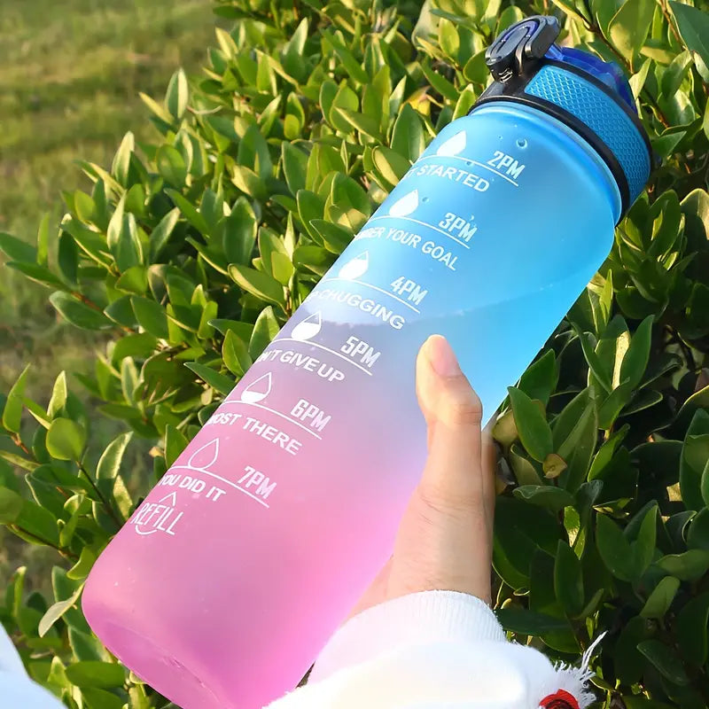 32oz Motivational Water Bottle with Time Markers