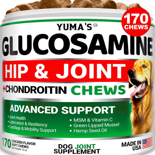 Glucosamine for Dogs Hip and Joint Supplement for Dogs 170 Chews Pain Relief